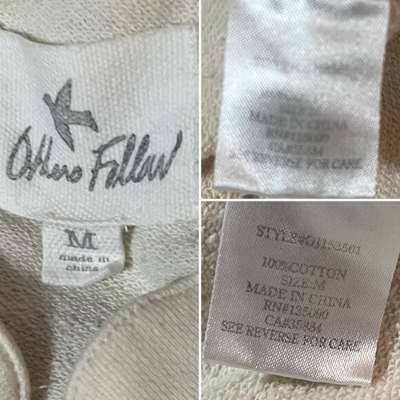 Others Follow Cleo Cream Ruffle Lace Insert Cotton Blazer Zip-Front M - Picture 12 of 13